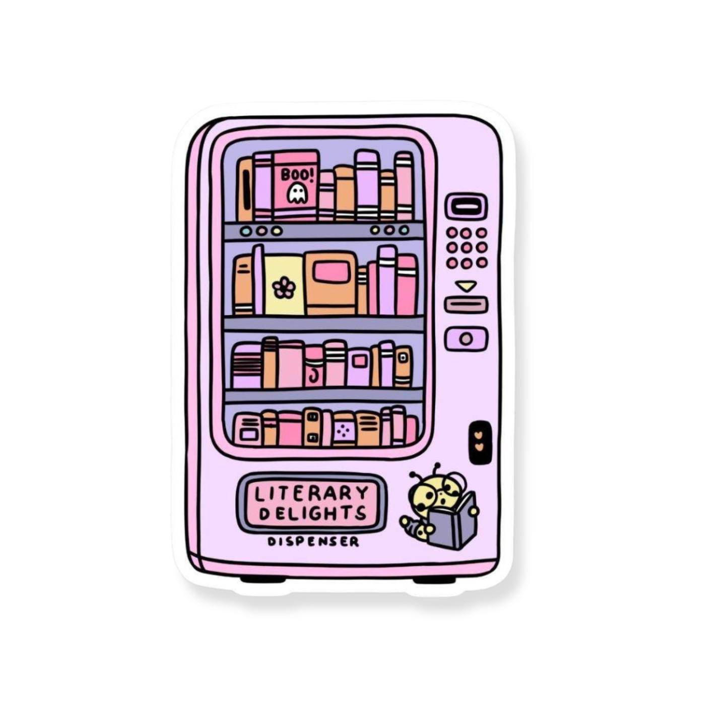 Literary Delights Dispenser sticker