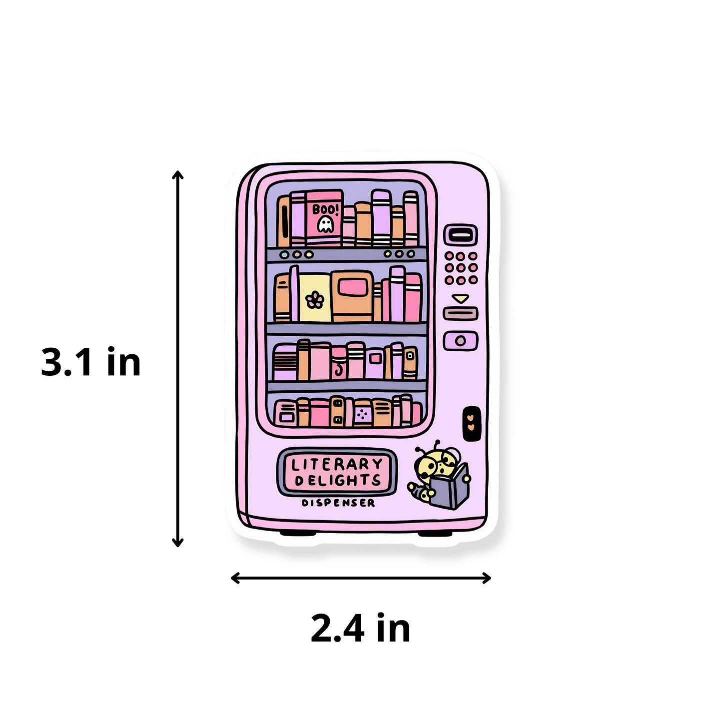 Literary Delights Dispenser sticker