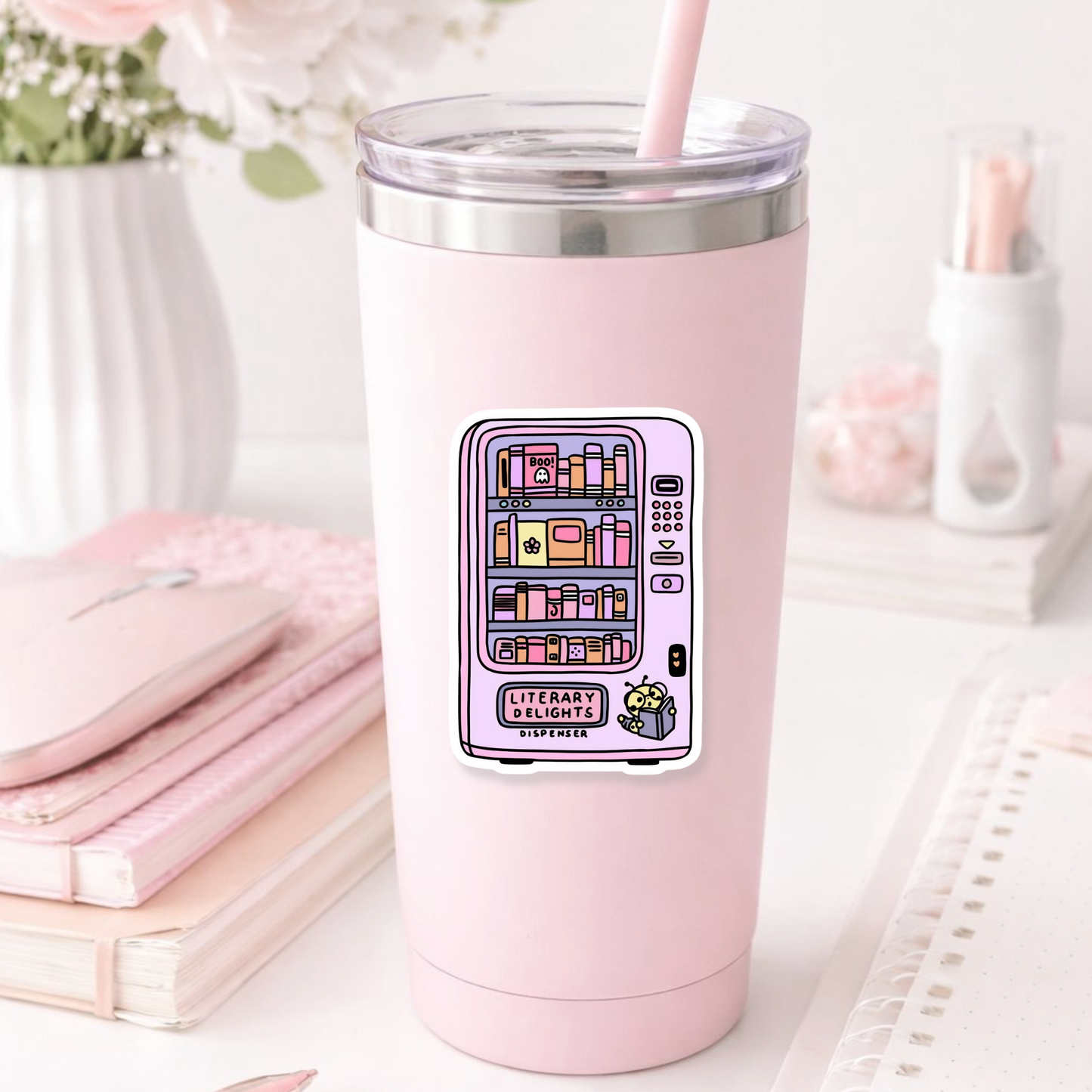 Literary Delights Dispenser sticker