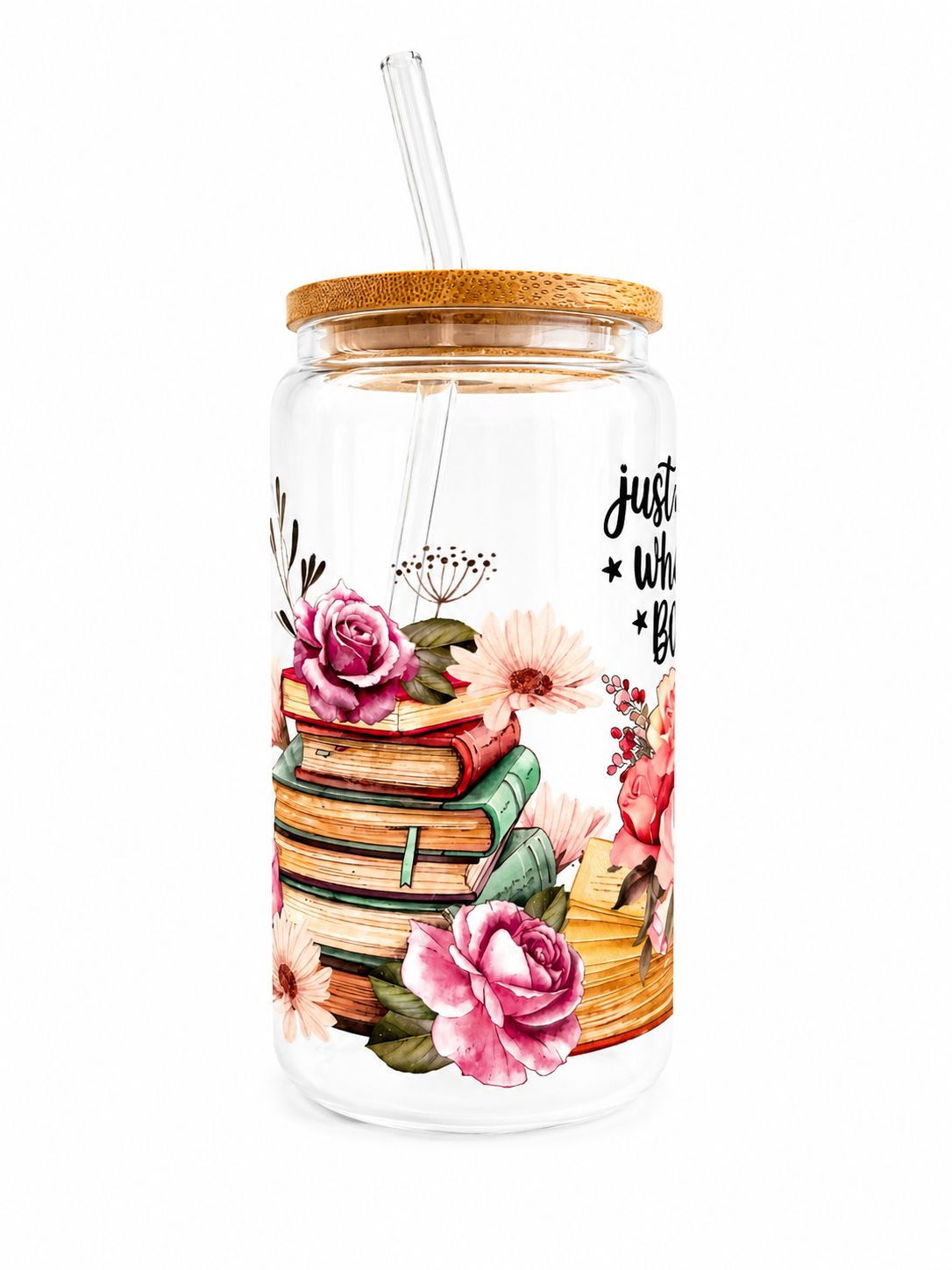 Just a Girl who loves books - 16oz Glass cup